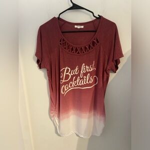 Maurices But First Cocktails Ombré Graphic Tee